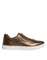 Dolce & Gabbana Gold Leather Logo London Men Sneaker Shoes -   -  Dolce & Gabbana.
